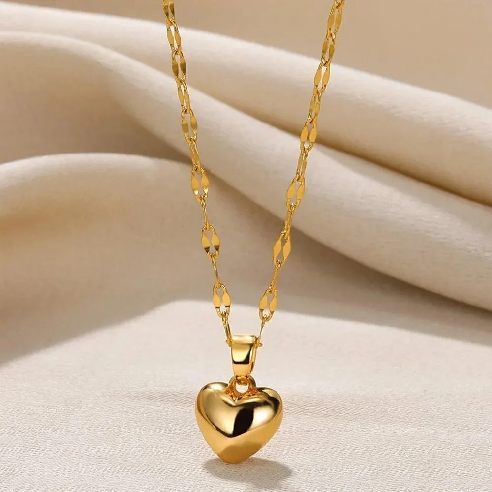 NEW 14K Yellow Gold Heart Of Gold Dainty Luxury Necklace